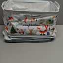 Maxcheck 6 Pcs Large Christmas Basket for Gifts Empty Foldable Xmas Gift Basket Rectangle Christmas Santa Present Storage Bin Fabric Cubes Containers Boxes with Handles for Present Cloth Toy (Colorful)