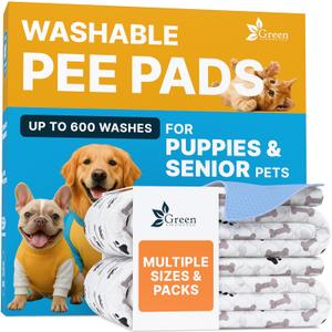 GREEN LIFESTYLE Washable Pee Pads for Dogs - Waterproof Reusable Puppy Pads with Anti-Slip Backing, Pet Training Pad for Puppy Playpen, Crate, Whelping Box, Potty Training (Pack of 2 - 41"x41")