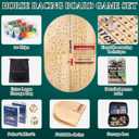 24.8in Wood Horse Race Board Game,Foldable Horse Racing Game,Large Size,with 11 Premium Metal Horses,96 Chips,2 dice,2 Boxes of Playing Cards,Storage Box,Large Storage Bag and Instruction Manual