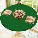 Moosfor Round Spandex Tablecloth, Elastic Fitted Waterproof Tablecloths for 36"-44" Tables, Stretch Washable Picnic Table Cover for Camping, Dining, Indoor and Outdoor, Emerald Green