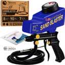 LE LEMATEC Portable Sandblaster Gun Kit, Air Compressor Sand Blaster, Paint & Rust Remover, Abrasive Media & Soda Blaster for Metal, Wood, Automotive & DIY Surface Prep, AS118-2C