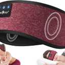 MUSICOZY Sleep Headphones Wireless Bluetooth 5.4 Headband, Music Sports Sleeping Headband Headphones Earbuds Earphones for Women Girls Mom Workout Running Jogging Yoga Cool Gadgets Unique Gifts (Wine Red)