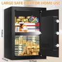 3.4 Cubic Feet Large Safes for Home Use Fire and Water proof, Digital Security Safe with Key and Combination, Home Safes Water and Fireproof for Firearm Medicine Money Valuables