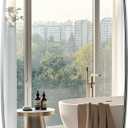 ANDY STAR 30x36 Chrome Bathroom Mirror, Oblong Silver Mirror with Stainless Steel Metal Frame, Oval Vanity Mirror for Over Sink, Modern Anti Rust Wall Mounted