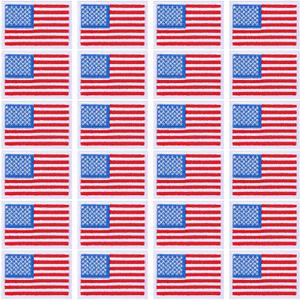 WILLBOND 2 Pcs American Flag Iron on Patch USA Patriotic Embroidery Sew on Flag Patch for for Veterans Day Cloth Military Uniform Emblem Tactical Vest Jacket Hat Backpack, 2.4 x 3.3 Inch(Red)