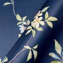 Vintage White Gold Floral Wallpaper Peel and Stick Dark Blue Leaf Contact Paper