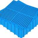 ToLanbbt Modular Interlocking Cushion 12P 11.8" x 11.8" Interlocking Rubber Floor Drain Holes Non-Slip Splicing Drainage Mats for Deck, Shower, Kitchen, Drain Pool, Sauna Bath (Blue, Diagonal)