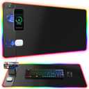 Wireless Charging Mouse Pad with Magnetic Phone Stand, 31.5"x15.8" Large, 31.5L x 15.8W inches