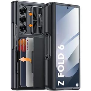 Vizvera for Samsung Galaxy Z Fold 6 Case Wallet, RFID Cards Holder [S Pen Holder] [Camera Cover] Shockproof Silicone Protective Phone Case for Z Fold 6 2024-Black
