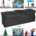 Long Travel Duffle Bag,Foldable Extra Large Duffel Bags,Carry on Travel Bag For Camping/Moving Boxes/Tent/Surfboards/Photography Equipment Storage Bag (197 Liter, Black)