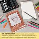 U.S. Art Supply 5.5"x8.5" Top Spiral Bound Sketch Book,100 Sheets 2-Pack