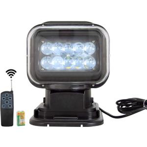 AUXTINGS 360 Degree LED Spotlight Search Light LED Rotating Remote Control Work Light with Magnetic Base for SUV Boat Home Security Protection Emergency Lighting Farm Field Garden
