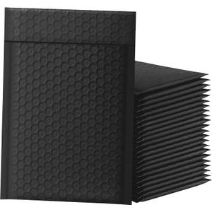 Famagic Bubble Mailers 6x10 Inch 25pc Black Shipping Bags, Chic Packaging Bags For Small Business, Colored Padded Mailing Envelopes, Opaque Matte Self Seal Bubble Poly Mailers Bulk #0