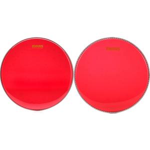 Evans Hydraulic 13 inch and 16 inch Red Drumheads