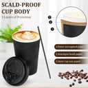 AIRE 80 Pack Coffee Cups with Lids 16 oz Disposable Coffee Cup for Hot and Cold Drinks, To Go Coffee Cup with Lids, Straws, Insulated Paper Cup Set for Home, Office, Travel, Cafe, Black