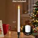 2 x otnofok 10.5" Flameless Taper Candles, 6 Pack Battery Operated Plastic LED Candlesticks with Remote, 3D Flickering Flame for Wedding, Christmas Decor, White (Rechargeable Batteries Not Compatible) (Remote Control-3000K)