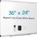 36"x24" White Board for Wall, Aluminum Frame Dry Erase Board, Hanging Magnetic Whiteboard with 1 Eraser & 2 Markers & 4 Magnets for Home, School, Office, Dorm Room, Classroom