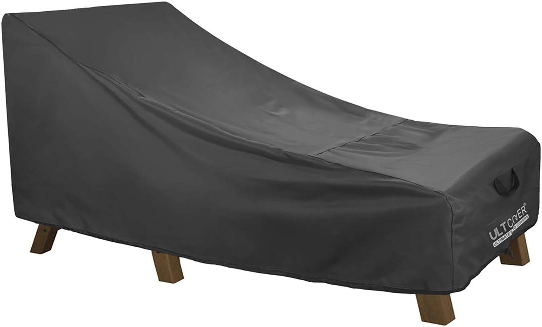 ULTCOVER Waterproof Patio Lounge Chair Cover Heavy Duty Outdoor Chaise Lounge Covers - 84L x 32W x 32H inch, Black