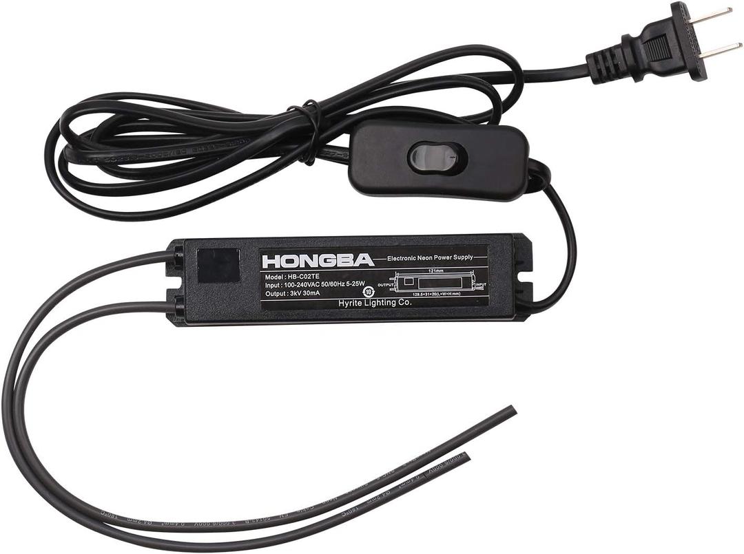 HB-C02TE 3KV Power Supply for Glass Neon Sign Light Electronic Neon Signs Lights Transformer with Black Plug