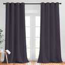 NICETOWN Greyish Purple Blackout Curtains 90 inches Long, Grommet Thermal Insulated Room Darkening Window Treatments Voice Reducing for Bedroom/Patio Door, 2 Panels, W52 x L90