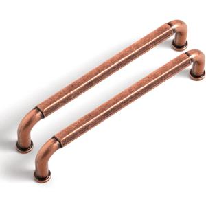 Goo-Ki 6 Pack 5 Inch 128mm Hole Center Cabinet Pulls Antique Copper Zinc Alloy Kitchen Drawer Pulls Drawer Handles 5.4 Inch Length 2201-AC-128