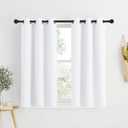 NICETOWN Draperies Curtains Panels, Blocking Out 50% Sunlight Window Treatment Curtains, Grommet Top Small Window Drapes for Bedroom (2 Panels, 34 by 48, White)