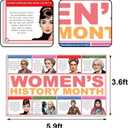 Women’s History Month Bulletin Board Decorations Photo Booth Backdrop International Women’s Day Poster Famous Women Inspirational School Classroom Office Wall Decor, 3.6ft*5.9ft