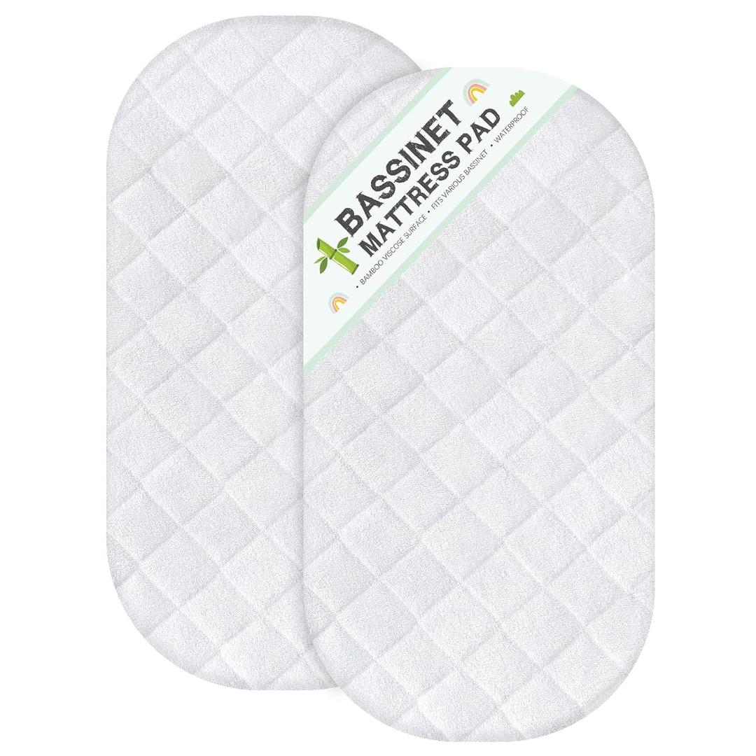 Bassinet Mattress Protector Fits 18" x 28" Munchkin Brica, 4moms Mamaroo and Pamo Babe 4 in 1 Portable Crib(not playard), Waterproof, Washer & Dryer