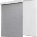 100% Blackout Cordless Roller Shades for Indoor Windows with Valance, Thermal Insulation & UV Protection, Grey 43" W x 72" H