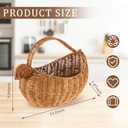Rustic Egg Basket for Gathering Fresh Eggs, Vintage Wicker Chicken Basket with Handle for Home Kitchen Storage & Countertop, Ideal for Farmhouse & Vegetable Storage