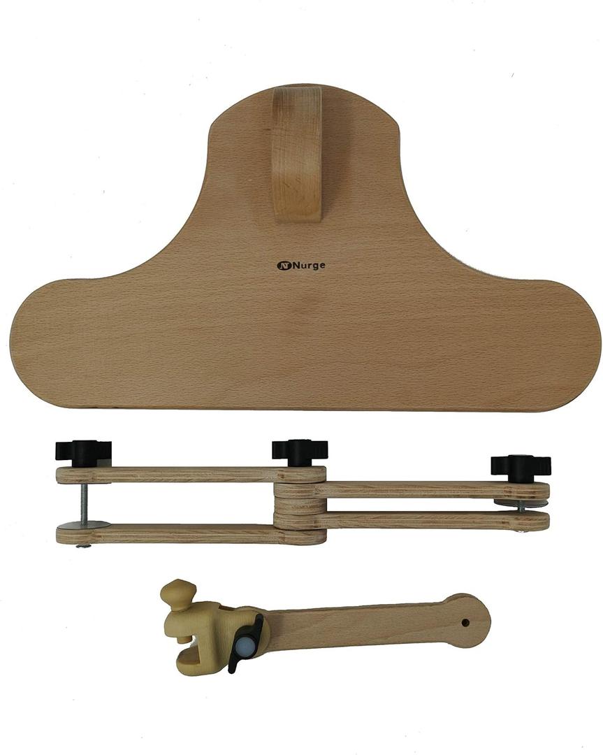 Nurge Adjustable Embroidery Table Stand, Cross Stitch Hoop Stand, Embroidery Hoop Holder. Hand Polished Natural Wood. ( Model No:190-5)