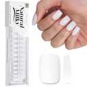 Beetles Milky White Press on Nails | 160PCS, 16 Sizes Natural Short Squoval Nail Tips | Pre-Colored Full Cover Soft Nail Gel Fake Nails | Salon-Gel Look for DIY Manicure