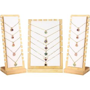 Necklace Display Stands for Selling Necklace Holder Necklace Display Storage Jewelry Display Storage Set 3PCS (Beige)