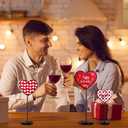 2 x BBTO 3 Pcs Valentine's Day Heart Wooden Sign Rustic Valentines Table Decorations Farmhouse Holiday Table Centerpiece Heart Tiered Tray Home Decor for Party Mantle Shelf