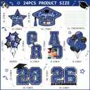 Graduation Yard Sign 2026, 8pcs Large Plastic Graduation Yard Signs Class of 2026 with Stakes for High School College Grad Party Display Indoor or Outdoor(Blue,Black,White)