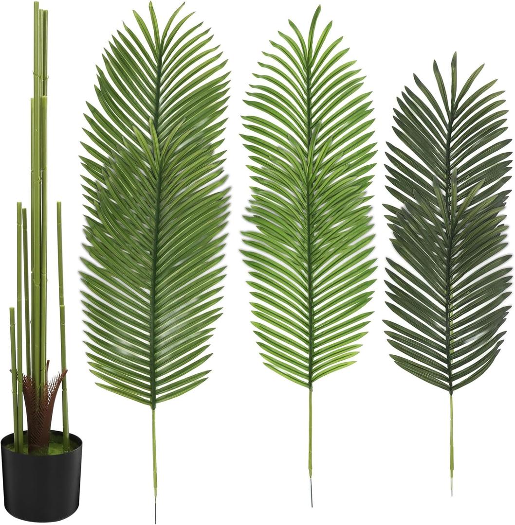 PRETYZOOM Artificial Palm Tree 160cm Fake Plants with Pot Indoor Faux Tropical Floor Plant for Home Office Outdoor Housewarming Decoration