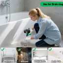 50 Ft Drain Snake, Fast Unclog Snake, Manual & Electric Plumbing Snaker for Shower Sink, Toilet and Kitchen, Drain Auger 50 ft Comes with Gloves and Bag, 1/4 Inch, Green
