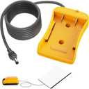 CASMAN Starlink Mini Compatible with Dewalt Battery Adapter for 20V Battery, 5FT Starlink Mini DC 18AWG Power Cable for Starlink Mini Accessories