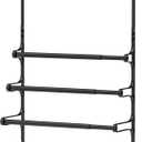 CANYAVE Over The Door Towel Rack, Over Door Towel Rack for Bathroom Door, Triple Towel Storage Holder with Hooks (Matte Black)