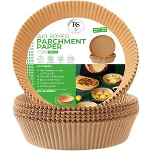 Air Fryer Liners Disposable Air Fryer Parchment Paper Liners Non Stick Oil Resistant Heat Safe Air Fryer Liners for 2-8 QT Air Fryer Cooking Baking Accessories