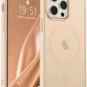 SUPFINE Magnetic for iPhone 14 Pro Case (Compatible with MagSafe) (Military Grade Drop Protection) Slim Translucent Matte Shockproof with Anti-Fingerprint Phone Case,Sand Pink