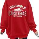 Oversized Christmas Sweatshirt for Women Funny Christmas Holiday Sweatshirt Xmas Casual Pullover Vacation Top (Small, B_red)