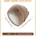 AWAYTR Women's Slouchy Beanie Chunky Knit Winter Hat Oversized Plush-Lined Warm Slouch Hat (Khaki)