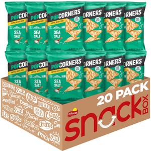 PopCorners Popped Corn Snacks, Sea Salt, 1 Ounce (Contains 20 Packets) (Packaging May Vary), Gluten Free (EXP 08/29/26)