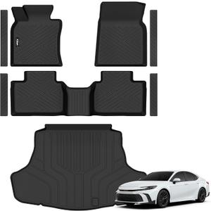 Floor Mats & Trunk Mat for 2025 2026 Toyota Camry All Weather TPE Protection Floor Liners Full Set with Cargo Liner for 2026 Toyota Camry Accessories