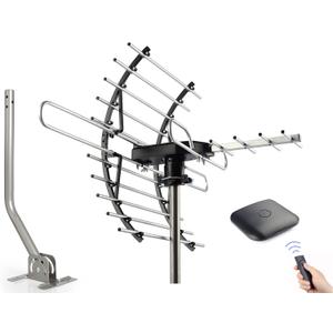 PIBIDI Digital HD TV Antenna, Amplified Attic/Outdoor Antenna, 360 Degree Rotation Wireless Remote, 4K 1080P VHF UHF, Mounting Pole Included, 200 Miles Range PIBIDI Digital HD TV Antenna, Amplified Attic/Outdoor Antenna, 360 Degree Rotation Wireless Remote, 4K 1080P VHF UHF, Mounting Pole Included, 200 Miles Range