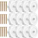 Zonon 12 Pack Shaft Rv Window and Vent Knobs 1 Shaft 2-1/4 Diameter Camper Window Latch Knob with Screws Interior Hardware Accessories Plastic Knob for Rv, Boat, Toolbox Vent Mechanism(White)