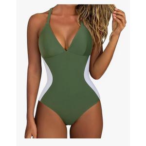 SUUKSESS Women Slimming Tummy Control One Piece Swimsuit Sexy Bathing Suit M