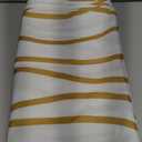 Biscaynebay Extra Long Textured Fabric Shower Curtain 72 Inch by 72 Inch, Gold Printed Striped Linen Modern Hotel Luxury Quality Cloth Bathroom Curtains Machine Washable