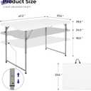 Byliable Folding Table 4 Foot Portable Heavy Duty Plastic Fold-in-Half Utility Table Small Indoor Outdoor Adjustable Height Folding with Carrying Handle, Camping and Party,White | Portable, Heavy Duty, Fold-in-Half, Indoor Outdoor, Adjustable Height, Folding
